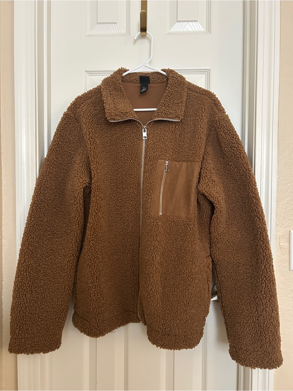 H&M Brown Sherpa Zip-Up Jacket
